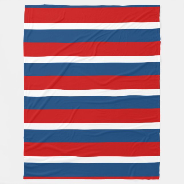 The Red White and Blue Tri-Striped Fleece Blanket (Front)