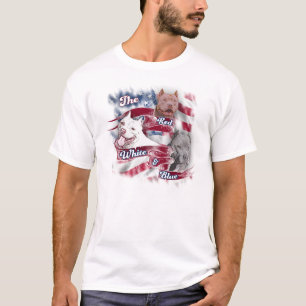 The Red, White & Blue Pitbull Dogs T-Shirt