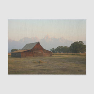 The Red Wood Barn is Tipping Its Roof to Us Tissue Paper