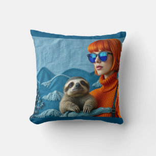 The Redhead and the sloth Cushion