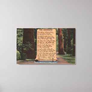 The Redwood Highway, Poem by Strauss Canvas Print