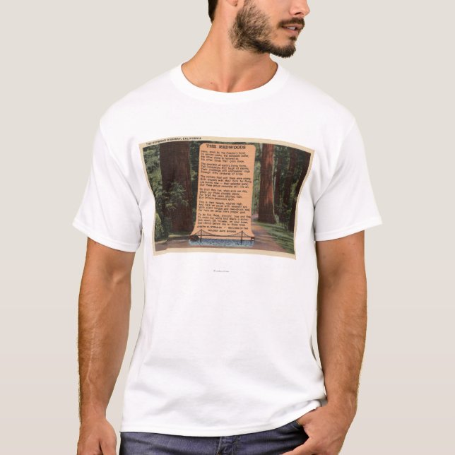 The Redwood Highway, Poem by Strauss T-Shirt (Front)