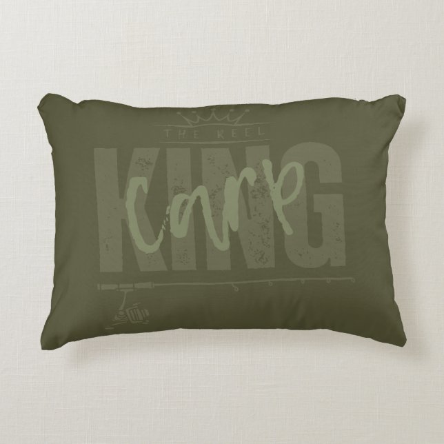 The reel carp King | Carp fishing Decorative Cushion (Front)