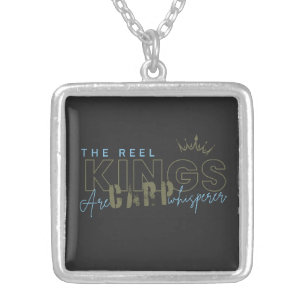 The REEL kings  Fishing motivation   Carp Fishing Silver Plated Necklace