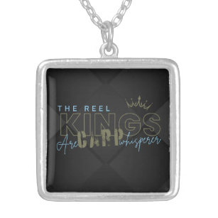 The REEL kings  Fishing motivation   Carp Fishing Silver Plated Necklace