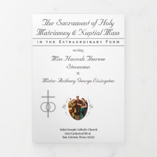 The Refined Catholic Silver Wedding Tri-Fold Programme