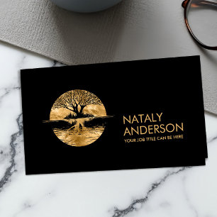 The reflection Tree of life - all gold Business Card