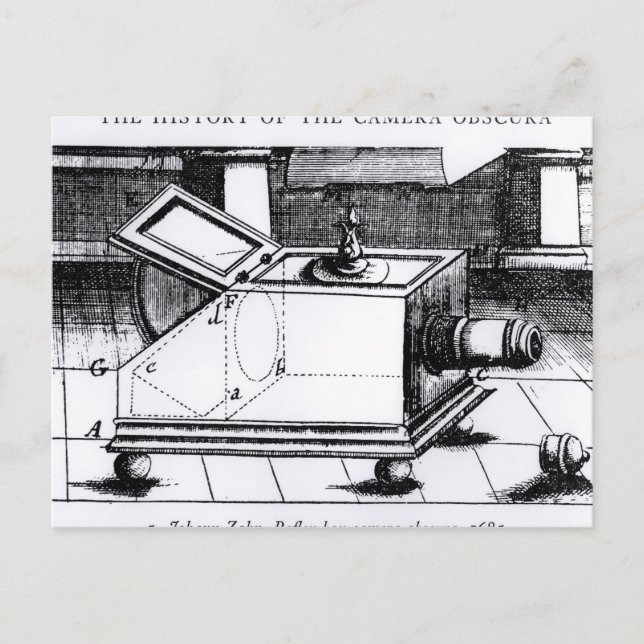 The reflex box camera obscura postcard (Front)