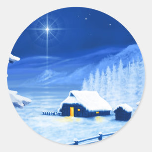The refuge under the Christmas star Classic Round Sticker