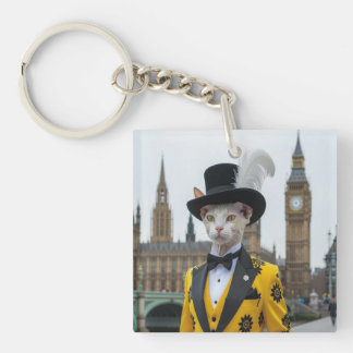The Regal Sphynx in his dashing suit at Parliament Key Ring