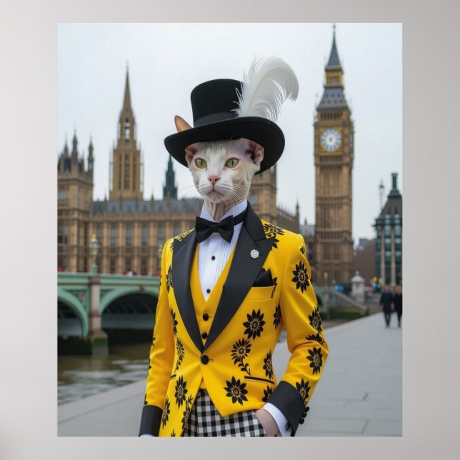 The Regal Sphynx in his dashing suit at Parliament Poster (Front)