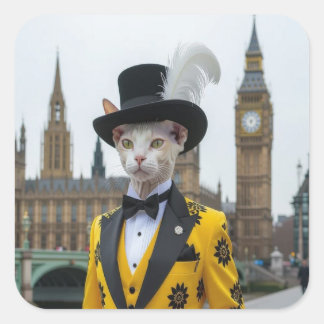 The Regal Sphynx in his dashing suit at Parliament Square Sticker