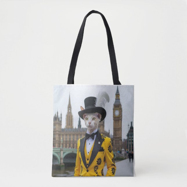 The Regal Sphynx in his dashing suit at Parliament Tote Bag (Front)