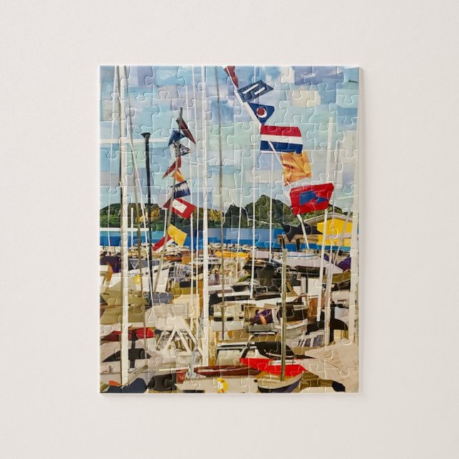 "The Regatta" In Cut Paper Jigsaw Puzzle (Vertical)