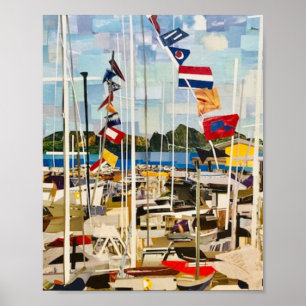 "The Regatta" In Cut Paper Poster