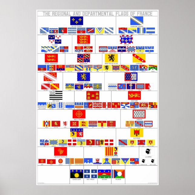 The Regional and Departmental Flags of France Poster (Front)