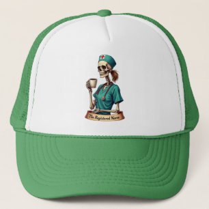 The Registered Nurse Skeleton – Coffee & Care Trucker Hat