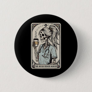 The Registered Nurse Tarot Card Skeleton Happy Hal 6 Cm Round Badge