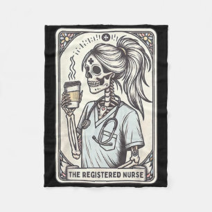 The Registered Nurse Tarot Card Skeleton Rn Nursin Fleece Blanket