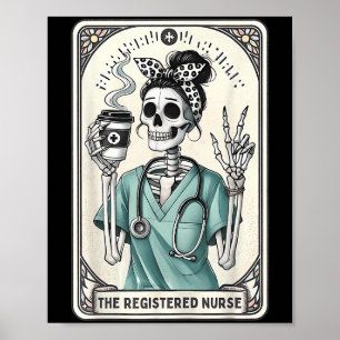 The Registered Nurse Tarot Card Skeleton Rn Nursin Poster