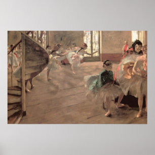 The Rehearsal by Edgar Degas, Vintage Ballet Art Poster