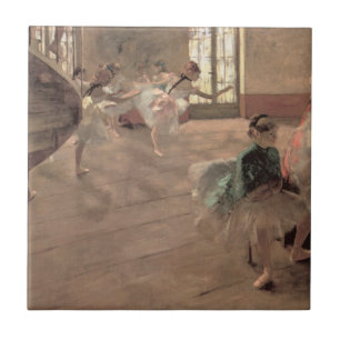 The Rehearsal by Edgar Degas, Vintage Ballet Art Tile