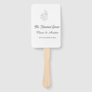 The. Rehearsal dinner floral one day before name Hand Fan