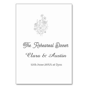 The. Rehearsal dinner floral one day before name Table Number