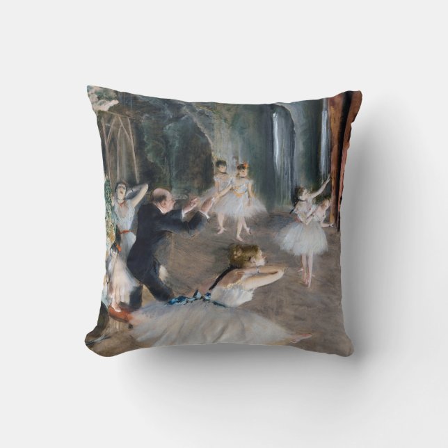 The Rehearsal Onstage, Edgar Degas Cushion (Front)
