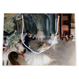 The Rehearsal Onstage, Edgar Degas Large Gift Bag