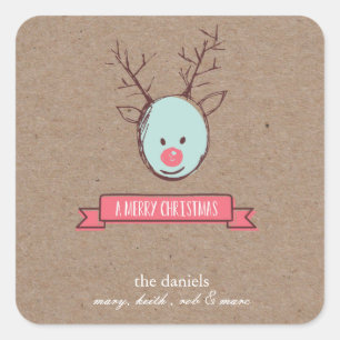 the Reindeer Holiday Gift Tag Labels