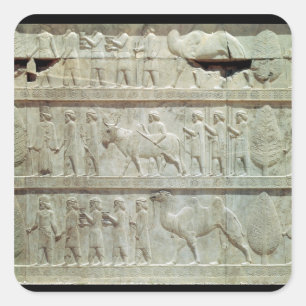 the relief frieze on the East stairway Square Sticker