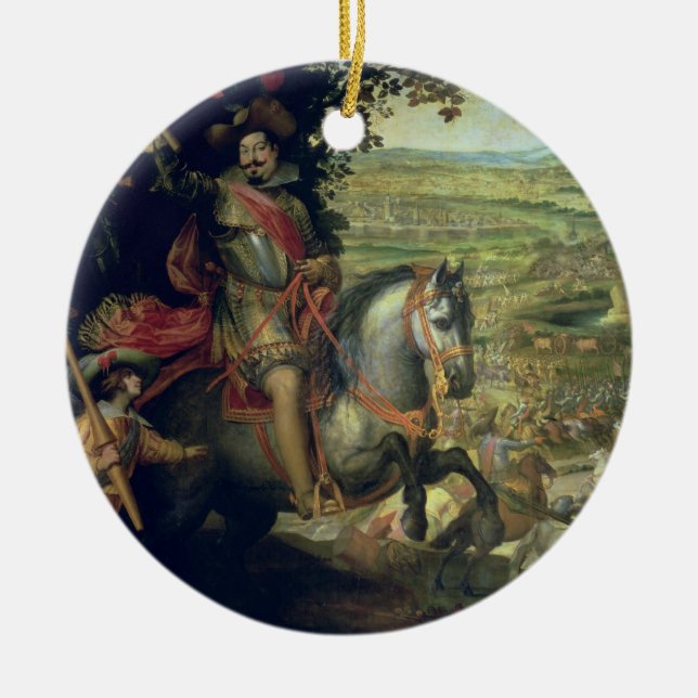 The Relief of Constance, 1633 Ceramic Tree Decoration (Front)