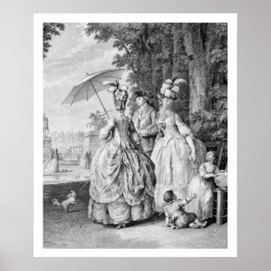 The Rendezvous at Marly, engraved by Carl Guttenbe Poster