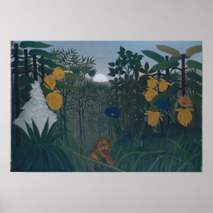 The Repast of the Lion ca. 1907 by Henri Rousseau Poster