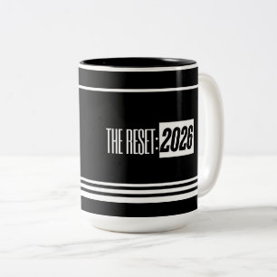 The Reset 2026 Minimal Black & White Mug