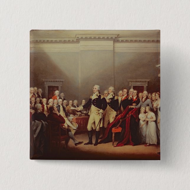 The Resignation of George Washington 15 Cm Square Badge (Front)