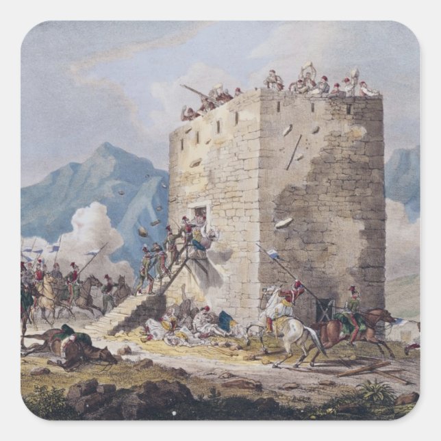 The Resistance of Forty Greek Rebels Square Sticker (Front)