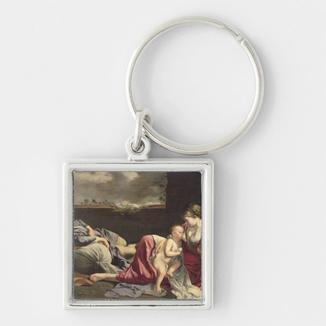 The Rest on the Flight into Egypt, 1628 Key Ring (Front)