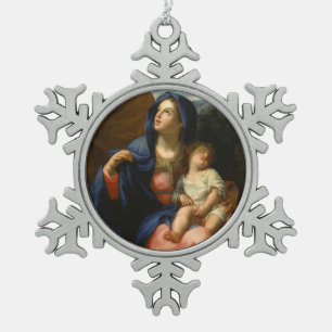 The Rest on the Flight into Egypt Snowflake Pewter Christmas Ornament