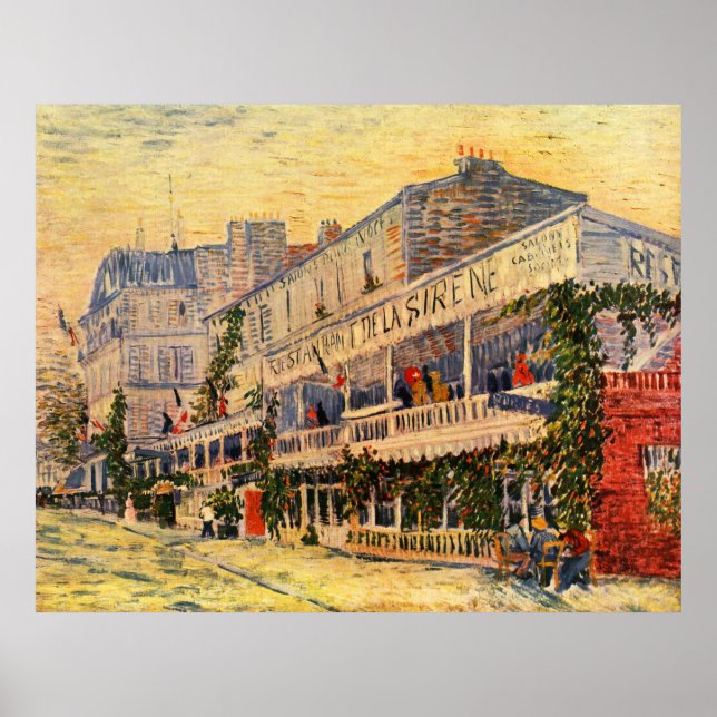 The Restaurant de la Sirene van Gogh  Poster (Front)