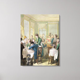 The Restaurant in the Palais Royal, 1831 Canvas Print