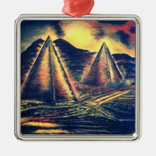 The Resting Place, Pyramids Metal Tree Decoration (Front)