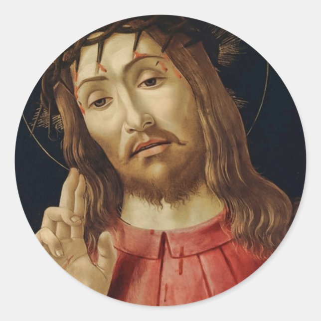 The Resurrected Christ Classic Round Sticker (Front)