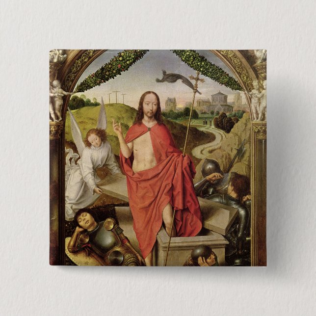 The Resurrection 15 Cm Square Badge (Front)