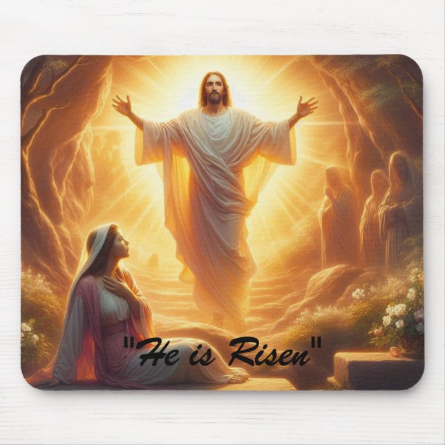 The Resurrection Light: Jesus Christ Rises Mouse Mat (Front)