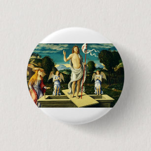 The Resurrection of Jesus by Girolamo da Santacroc 3 Cm Round Badge