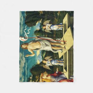 The Resurrection of Jesus by Girolamo da Santacroc Fleece Blanket