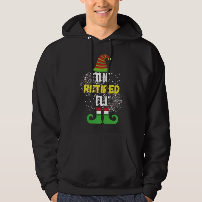 The Retired Elf Family Matching Christmas Costume Hoodie (Front)
