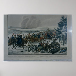 The retreat of the French army from Moscow Poster